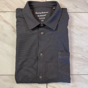 Tommy Bahama IslandZone Casual Button Down Supima Cotton Gray Large L